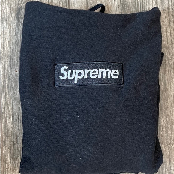 Supreme Box Logo Heavyweight Black Hoodie - Picture 1 of 6